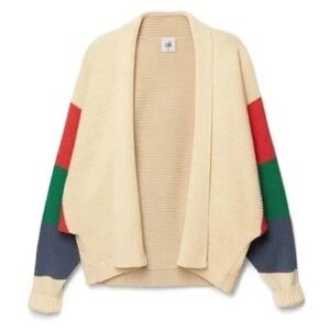 Cabi Sophia Trio Rainbow Stripe Cardigan Sweater  Cotton Style 5630 medium